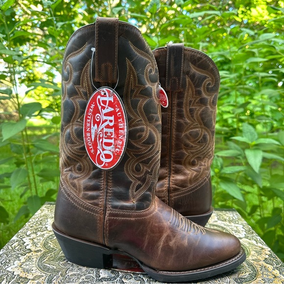 Laredo Cowboy Boots Women's Size 8M Maddie Round Toe Cowboy Boots Western - Picture 5 of 16